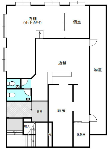 湖南市中央５丁目の店舗一部の間取り