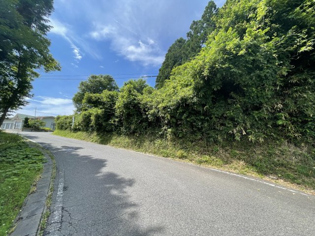 西田町芹沢字妻　土地の前面道路含む現地写真