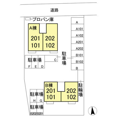 エミネンスナカオ Ａの区画図