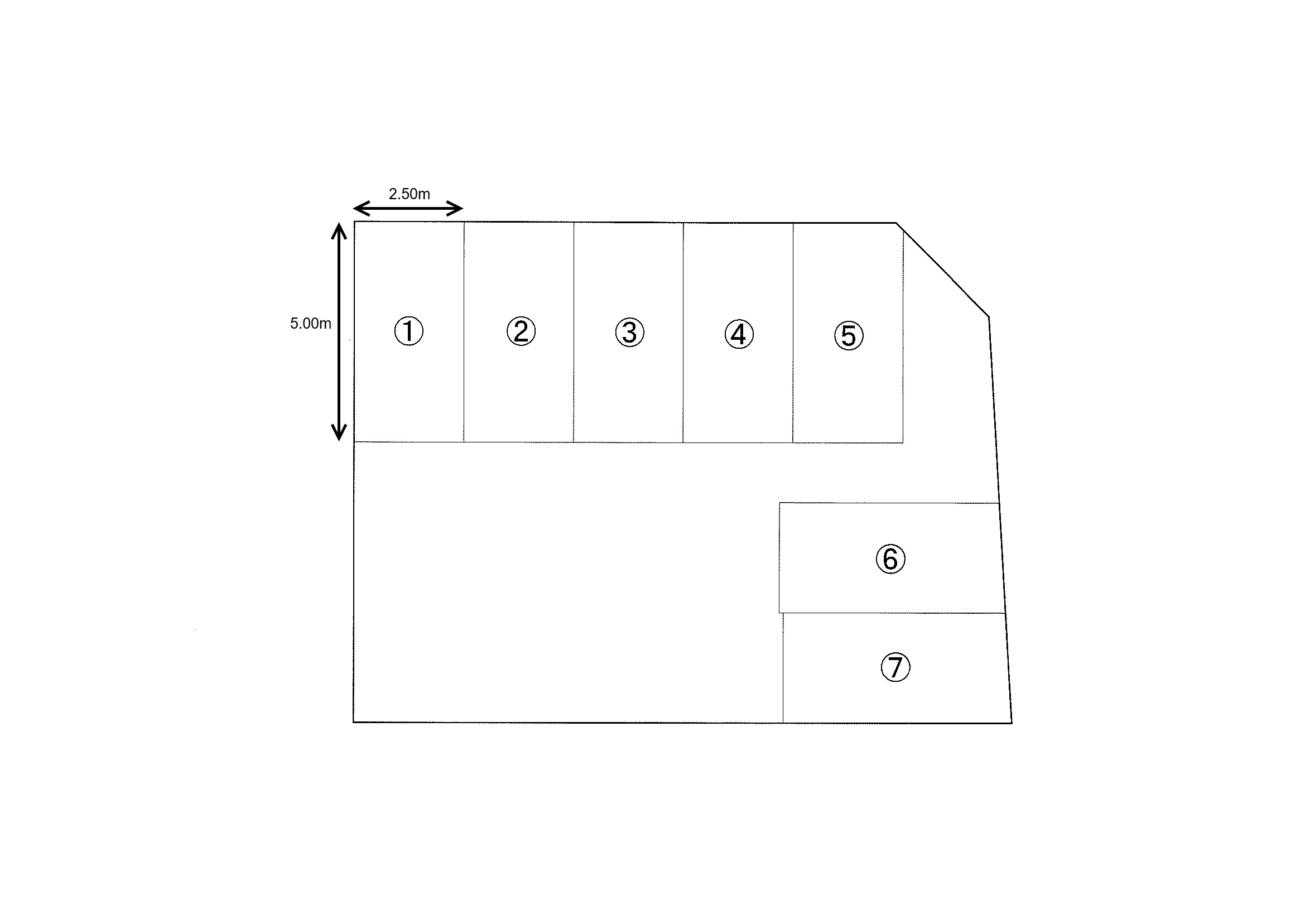 溝口パーキングの区画図