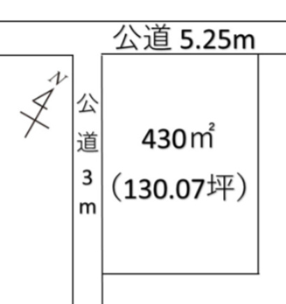 【土地図】 | 深谷市田中 520万 土地