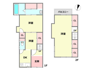 尼崎市上ノ島町中古テラスハウスの間取り