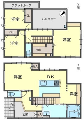 「築浅中古」「北西角地」魚住町住吉 築3年の間取り