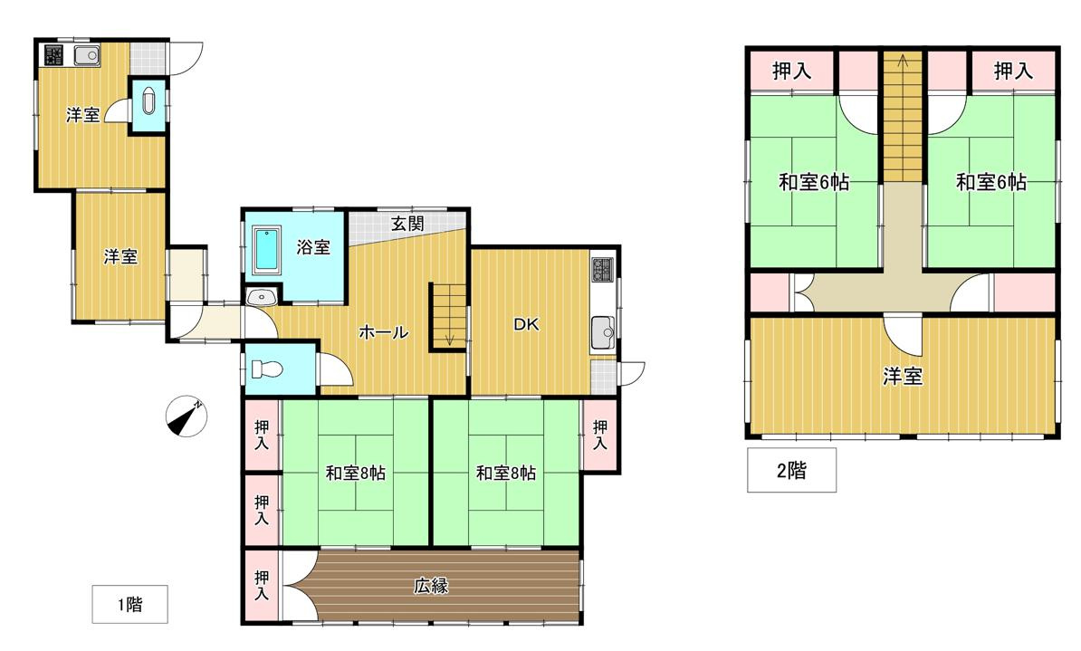 岡　和風大型住宅の間取り