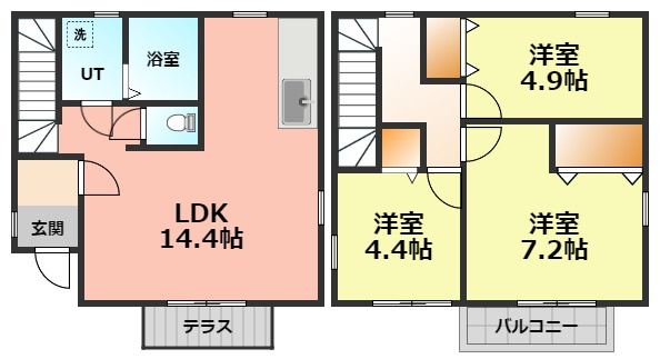 【間取り】 | フォレストメゾン清里B棟