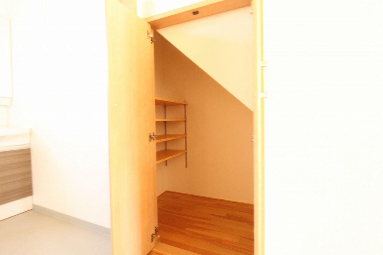 鴨部　新築戸建　1号地の収納|パントリー　（階段下収納）