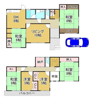 【間取り】 | 川西市清和台西3丁目4の136　中古一戸建て