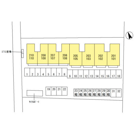 ラ・ヴェスタⅡの区画図