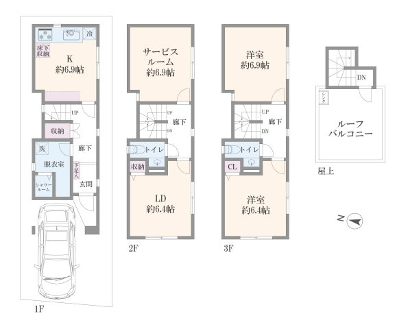 【間取り】 | 池袋3丁目中古戸建て | 完全振り分け型でプライバシーを確保できる間取り配置です。