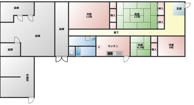 【間取り】 | 石垣市大川中古戸建・倉庫