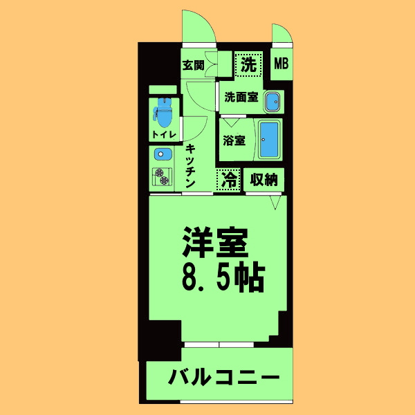 S-RESIDENCE平安通の間取り|※反転タイプ