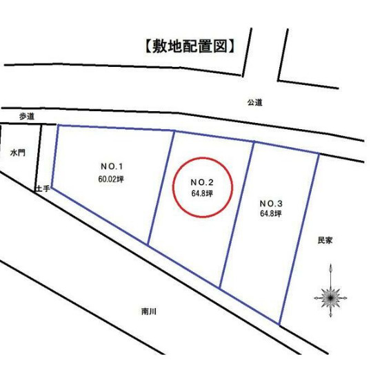 名倉土地　2号地の区画図