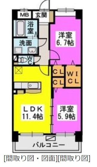 【間取り】 | リヴィエールシャン那珂