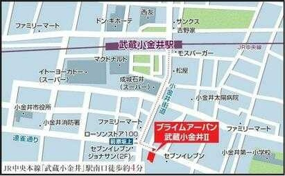 プライムアーバン武蔵小金井Ⅱの地図