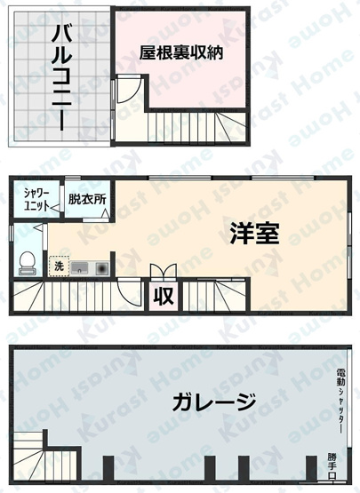 【間取り】 | 羽曳野市野ガレージ付事務所