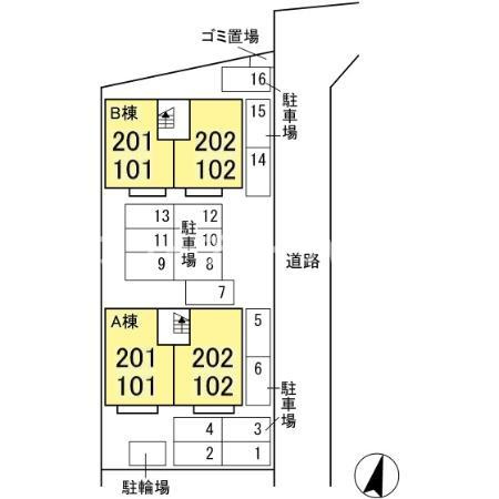 コーポガーベラ　Ｂの区画図