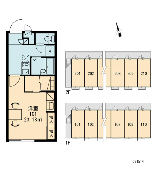 レオパレス住吉Bの区画図