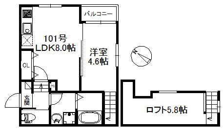 ウィンクルム・CREST 676の間取り