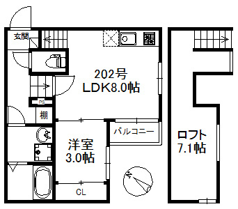 ウィンクルム・CREST 676の間取り