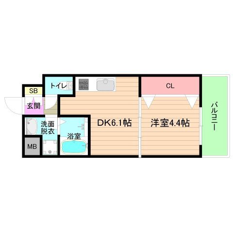 大阪市都島区都島本通３丁目の賃貸マンションの間取り