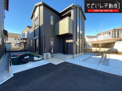 【外観】 | 行田市深水町Ⅱ　戸建住宅 | ≪2号棟≫モダンな外観デザインです。
現地(2024年1月撮影)