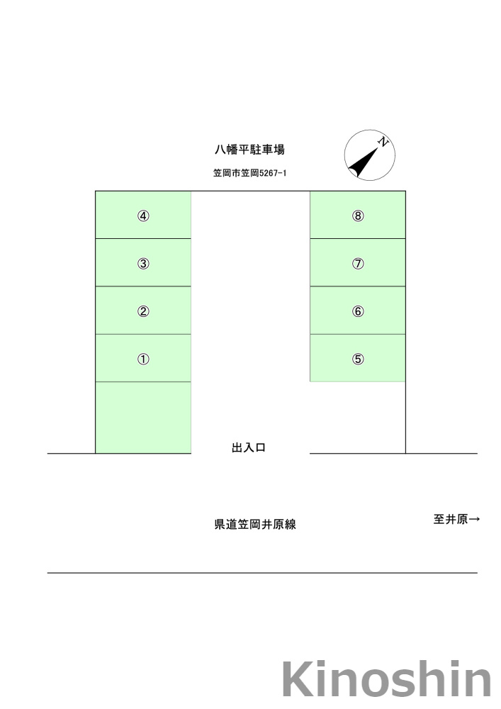 八幡平駐車場の区画図
