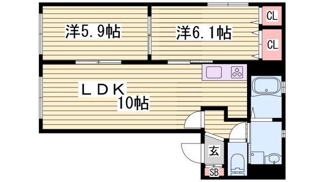 シャーメゾン桜　A棟の間取り