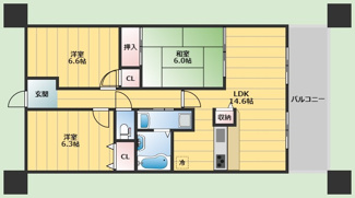 【間取り】 | ボヌール千里中央弐番館