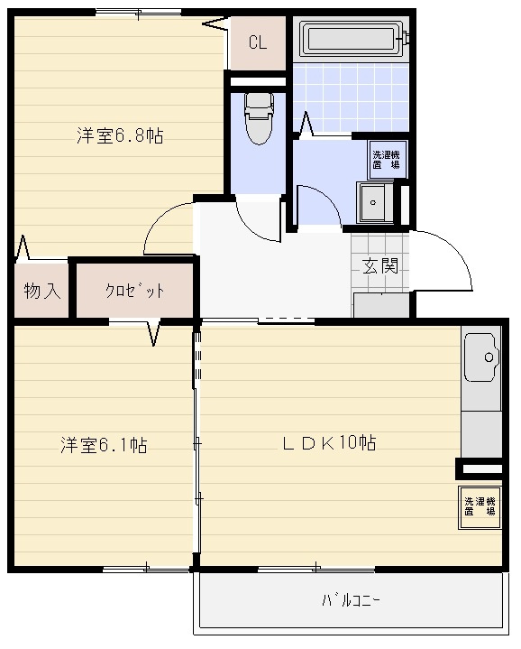 グリュックⅢ　Bの間取り