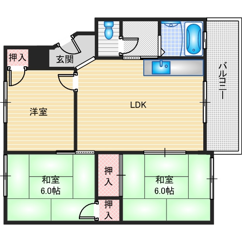 マンション沢良宜A棟の間取り