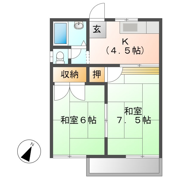 サンハイツワタナベの間取り
