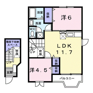 【間取り】 | センチュリー君山Ｄ | 間取図