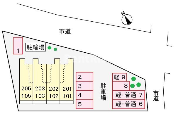 一宮市小栗町のアパートの駐車場|駐車場