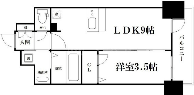 プレサンス立売堀ベルヴィルの間取り