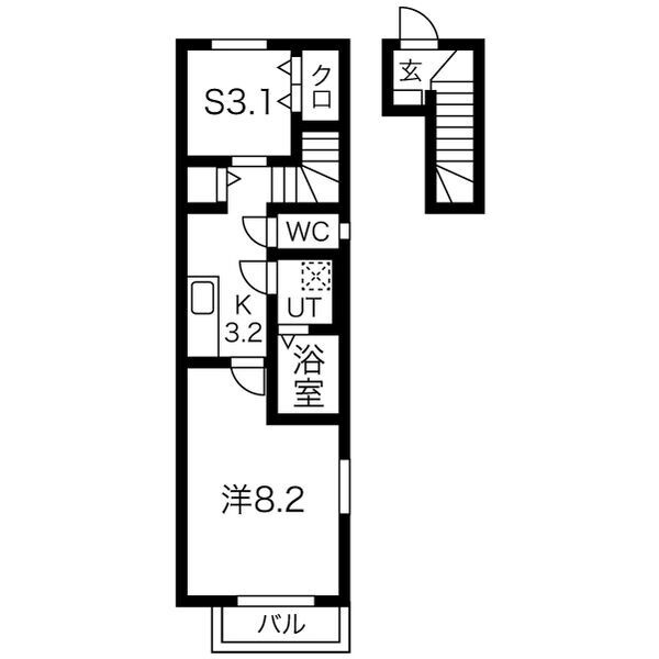 ソワサントゥ　ディス長田町Ａの間取り