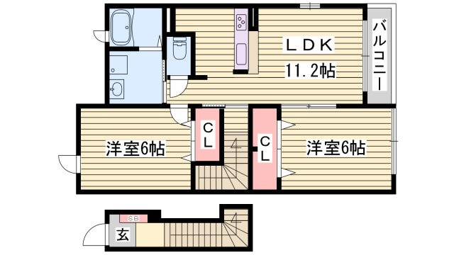 リバーサイドヴィラ書写Ｂの間取り
