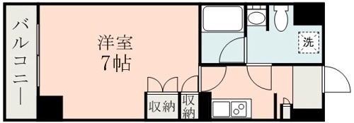 熊本市中央区草葉町の賃貸マンションの間取り