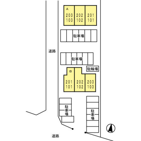 レスト北新川　Ｂ棟の区画図