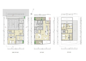 【参考プラン】 | 建築面積：125.46㎡
1階：74.11㎡
2階：103.51㎡
3階：60.86㎡
車庫：40.58㎡