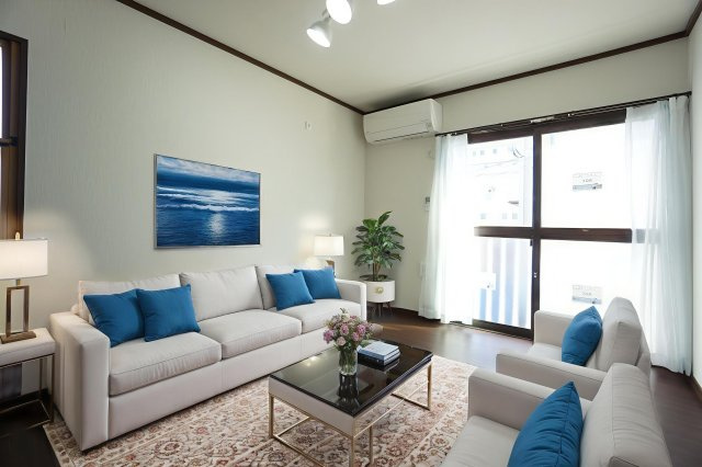 ジュネスの居間・リビング|CGで家具等を配置したものです。実際に家具等は含まれません。