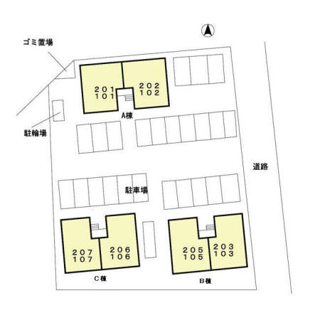 Ｄ’コート南横市 Ｃ棟の区画図