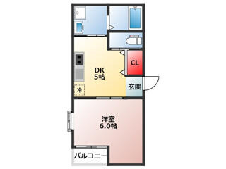 熊本市中央区壺川１丁目のアパートの間取り