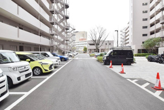 【駐車場】 | マンションの駐車場スペース。空きの有無や駐車料金、サイズ規定などについては、改めてお問い合わせください。～即日のご見学可能～　お問合せはお気軽にどうぞ。