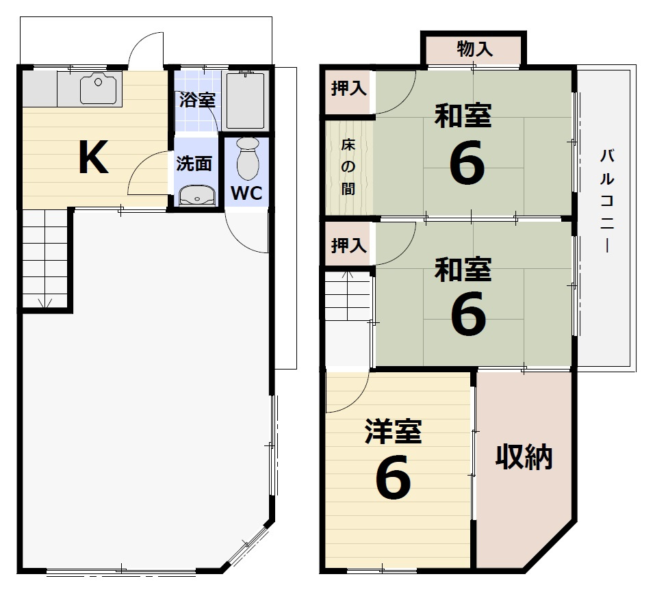 東雲西町　テラスハウスの間取り