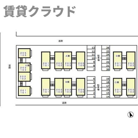 ヴェルメゾンおゆみ野Ｄの区画図