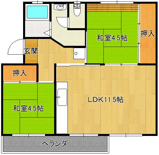 中宮第四住宅７４号棟の間取り