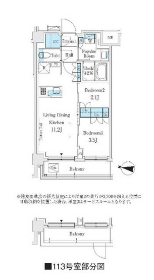【間取り】 | Ｊ．ＧＲＡＮ　Ｃｏｕｒｔ　品川西大井ＷＥＳＴ