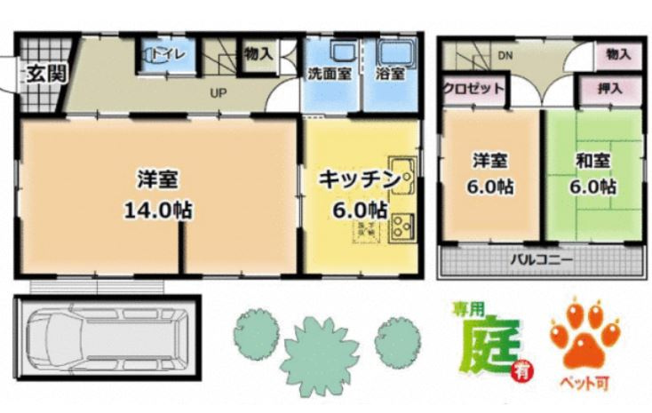 取手小文間戸建の間取り