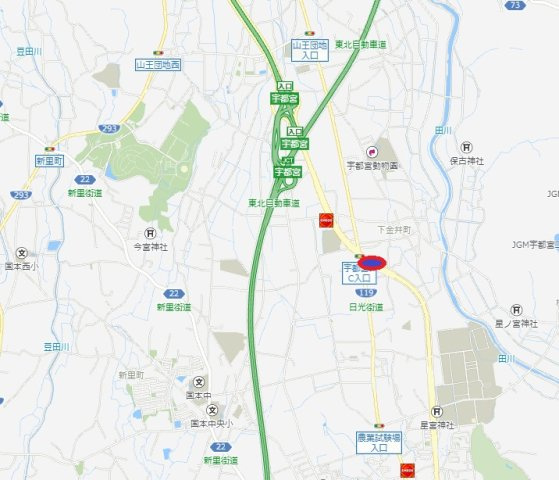 宇都宮市下金井町　土地　予約済の地図
