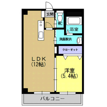 熊本市南区田迎１丁目の賃貸マンションの間取り